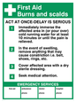 SX472: first aid burns & scalds instruction poster