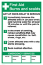 SX472: first aid burns & scalds instruction poster