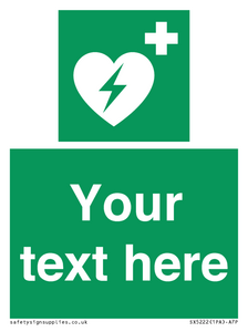 Defibrillator Kit Sign SX5222: Custom Defibrillator Sign – Viking Signs