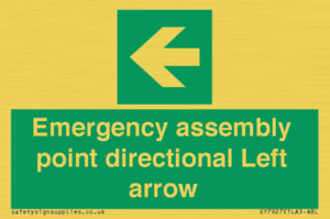 SY7927: Emergency assembly point directional Left arrow