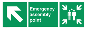 SY7928: Emergency assembly point directional down Up left arrow