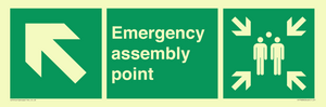 SY7928: Emergency assembly point directional down Up left arrow