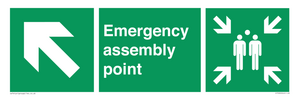 SY7928: Emergency assembly point directional down Up left arrow