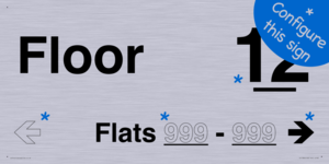 TK11884: Floor ID sign with One Flat Directional Section