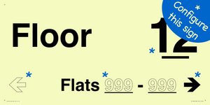 TK11884: Floor ID sign with One Flat Directional Section