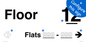 TK11884: Floor ID sign with One Flat Directional Section
