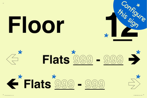 TK11886: Floor ID sign with Two Flat Directional Section