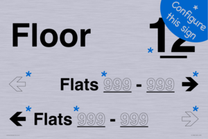 TK11886: Floor ID sign with Two Flat Directional Section