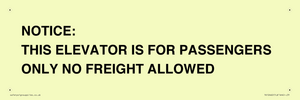 TK12462: NOTICE: THIS ELEVATOR IS FOR PASSENGERS ONLY NO FREIGHT ALLOWED