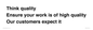 TK12474: Think quality Ensure your work is of high quality Our customers expect it