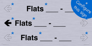 TK12729: Three Flat Directional Section Transparent background Black text