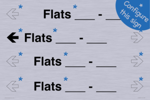 TK12735: Four Flat Directional Section Transparent background Black text