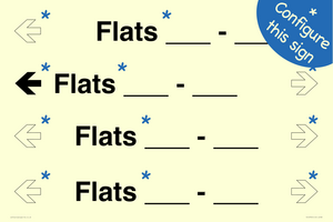 TK12735: Four Flat Directional Section Transparent background Black text