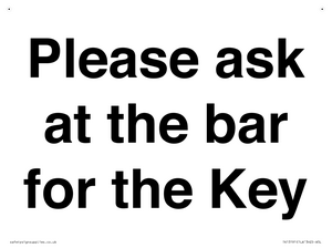 TK13191: Please ask at the bar for the Key