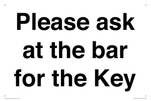 TK13191: Please ask at the bar for the Key