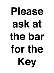 TK13191: Please ask at the bar for the Key