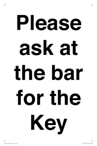 TK13191: Please ask at the bar for the Key
