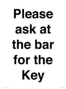 TK13191: Please ask at the bar for the Key