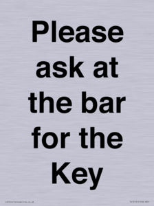 TK13191: Please ask at the bar for the Key