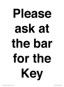 TK13191: Please ask at the bar for the Key