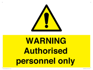 WA10994: Warning Authorised personnel only