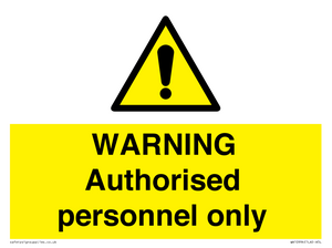 WA10994: Warning Authorised personnel only