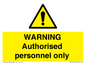 WA10994: Warning Authorised personnel only