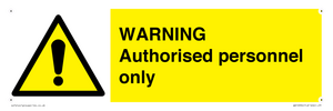 WA10994: Warning Authorised personnel only