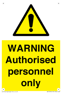 WA10994: Warning Authorised personnel only