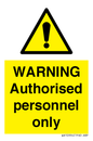 WA10994: Warning Authorised personnel only