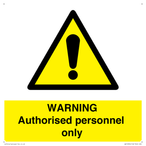 WA10994: Warning Authorised personnel only