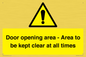 WA12448: Door opening area - Area to be kept clear at all times