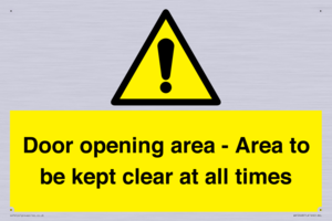 WA12448: Door opening area - Area to be kept clear at all times