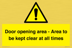 WA12448: Door opening area - Area to be kept clear at all times