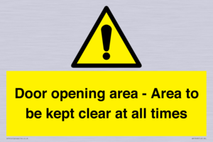 WA12448: Door opening area - Area to be kept clear at all times