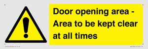 WA12448: Door opening area - Area to be kept clear at all times