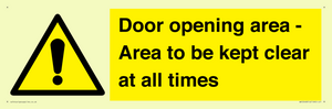 WA12448: Door opening area - Area to be kept clear at all times