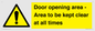 WA12448: Door opening area - Area to be kept clear at all times