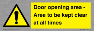 WA12448: Door opening area - Area to be kept clear at all times