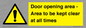 WA12448: Door opening area - Area to be kept clear at all times
