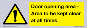 WA12448: Door opening area - Area to be kept clear at all times