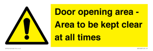 WA12448: Door opening area - Area to be kept clear at all times