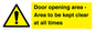 WA12448: Door opening area - Area to be kept clear at all times