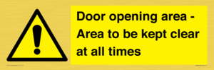 WA12448: Door opening area - Area to be kept clear at all times