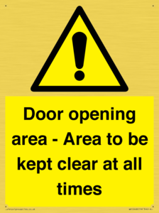 WA12448: Door opening area - Area to be kept clear at all times