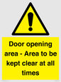 WA12448: Door opening area - Area to be kept clear at all times
