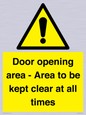 WA12448: Door opening area - Area to be kept clear at all times