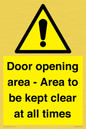 WA12448: Door opening area - Area to be kept clear at all times