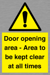WA12448: Door opening area - Area to be kept clear at all times
