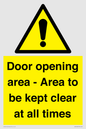 WA12448: Door opening area - Area to be kept clear at all times